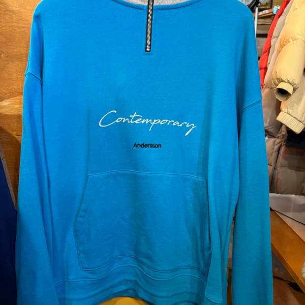 앤더슨벨 마린 반집업 후드티