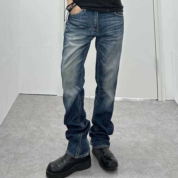 Vintage washing denim pants