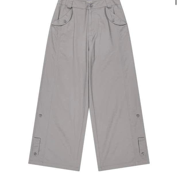 coyseio 워시드 버튼탭 팬츠 그레이 2