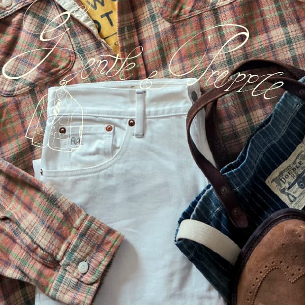 더블알엘 에크루 화이트 팬츠 