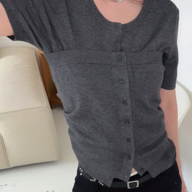 티메이커 뷔스티에 반팔 가디건 set 차콜