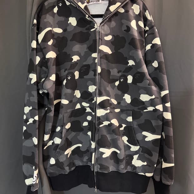 베이프 샤크 후드 블랙 카보 야광 3XL