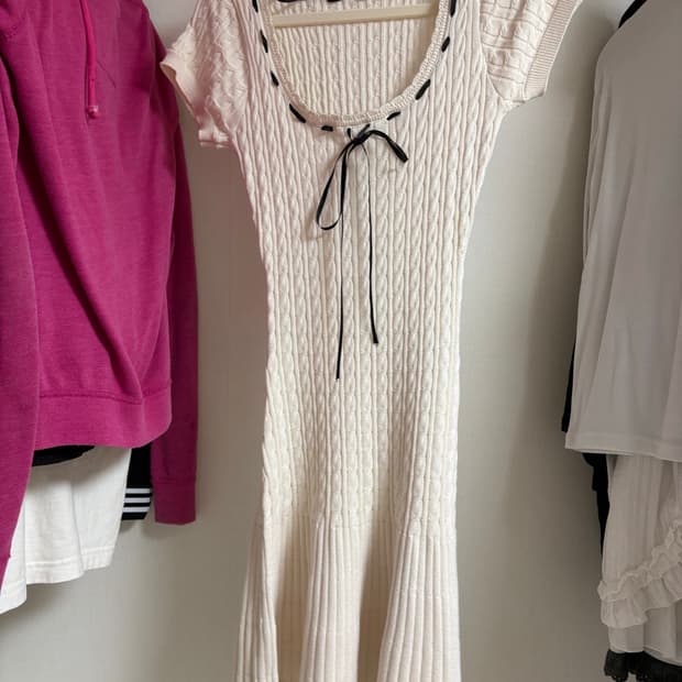 빈티지 니트 리본 원피스 