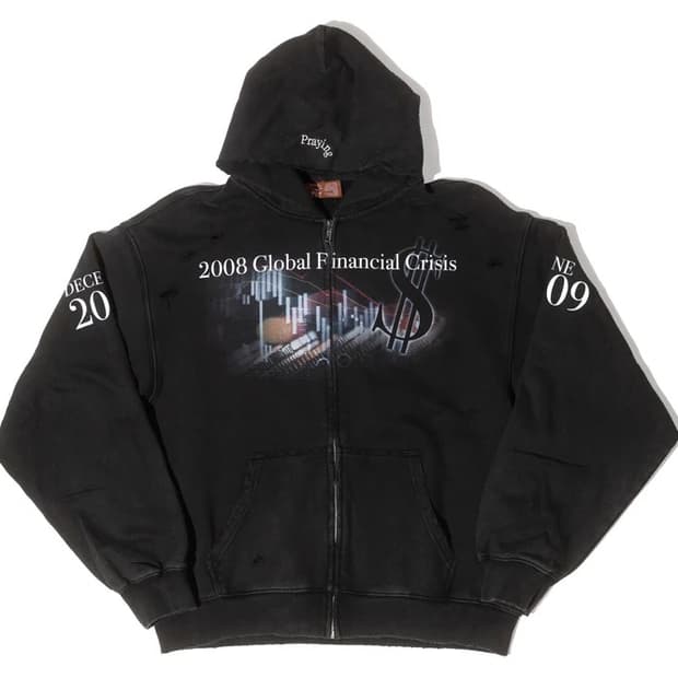 PRAYING FINANCIAL CRISIS DESTROYED 후드집업