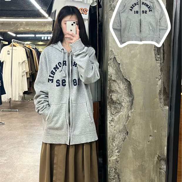 아베크롬비 기모 후드집업 그레이 2XL #csz3959