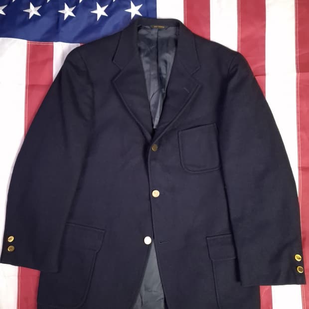 오리지날 일본판 뉴요커 울 금장 블레이져