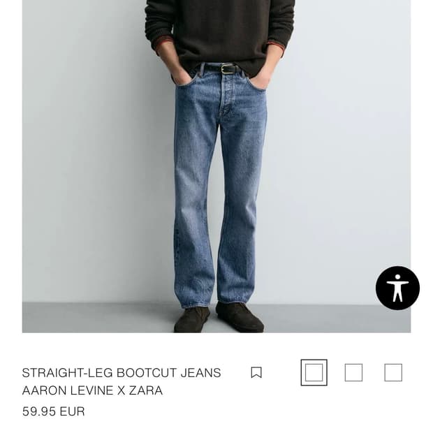 (구매)자라 AARON LEVINE 스트레이트 부츠컷 미드 블루