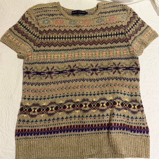 랄프로렌 페어아일 일본 빈티지 반팔 니트 L