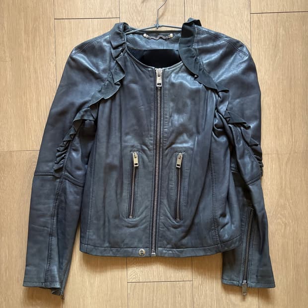 DIESEL 디젤 그레이 프릴레더자켓