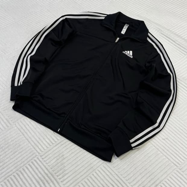 아디다스 블랙 검흰 트랙탑 져지집업 90/S
