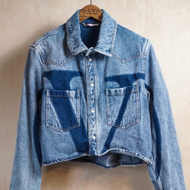 발렌티노 V 로고 데님 자켓