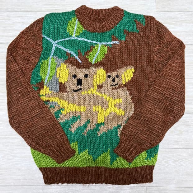 Vintage Hand knit 코알라 니트 