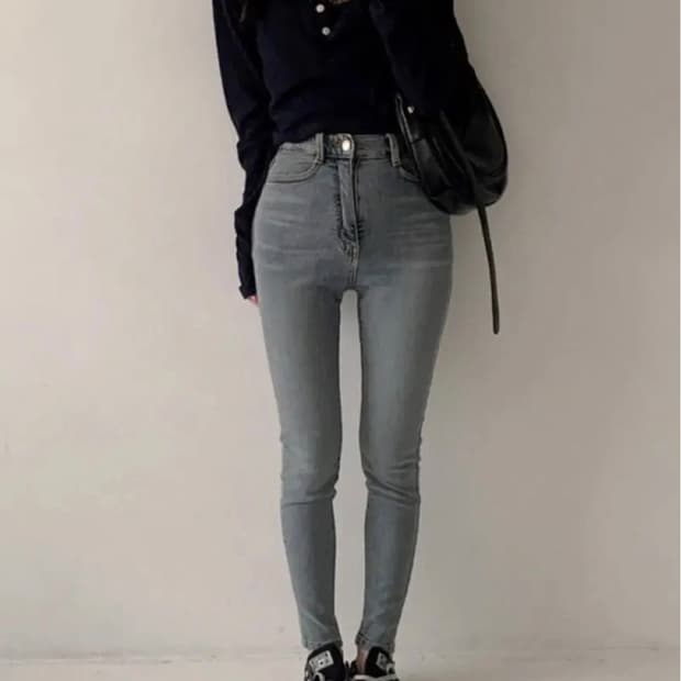 미니포에 먼트 스키니 데님팬츠 XS 새상품 메이드 스키니진