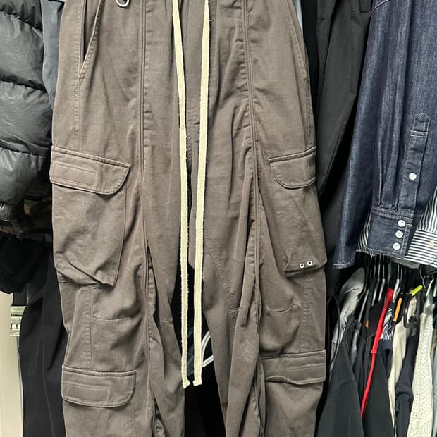 이그노어 브라운 카고 포켓 트레이닝 팬트