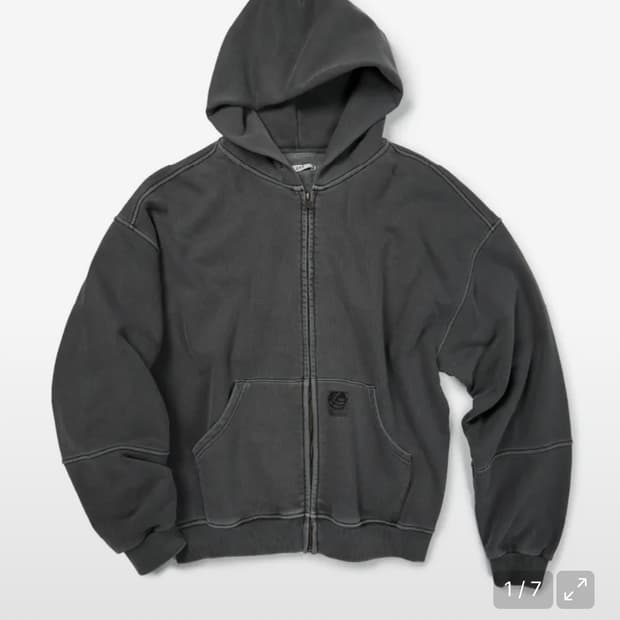 이티씨이 라벨 후드집업 차콜 L