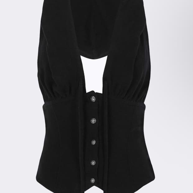 스컬프터 Classic Sleeveless Hoodie Black S