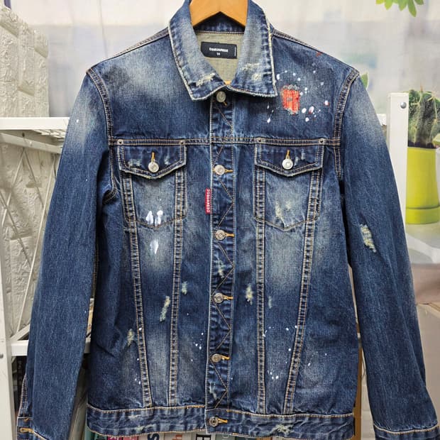 디스퀘어드2 남성 데님자켓 100 몽키 그래픽 청자켓 MM69