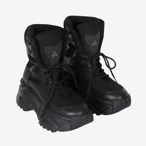 [YEEL] PLATFORM BOOTS SNEAKERS BLACK 250