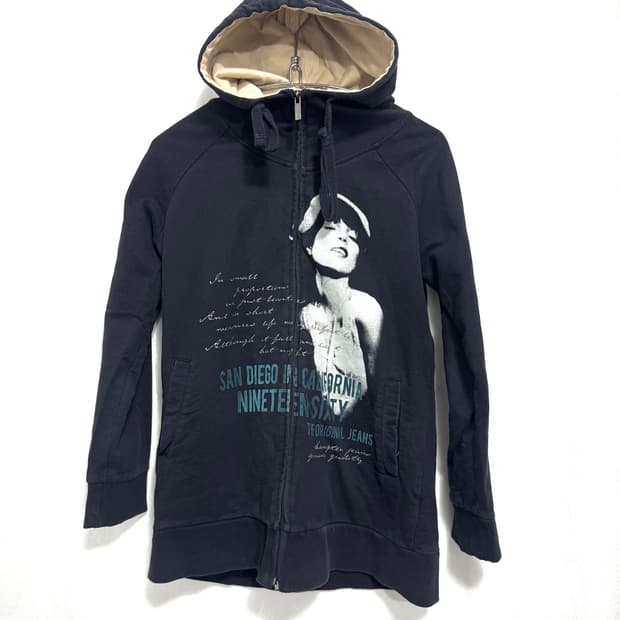 Vintage printing hood zip up