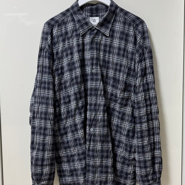 4) 폴리테루 컨트리 체크 셔츠 네이비 플레인