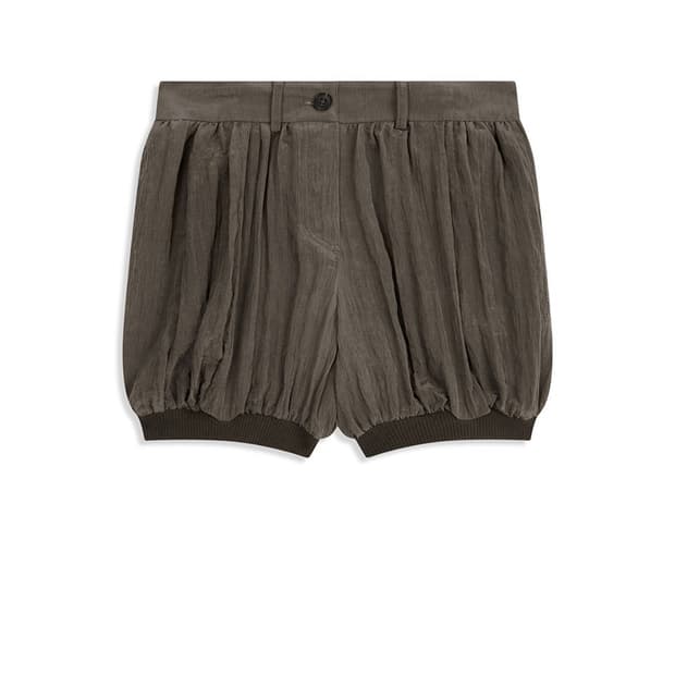CRINKLED GATHER shorts brown