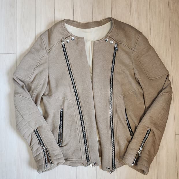 발망 울 라이더 자켓 베이지