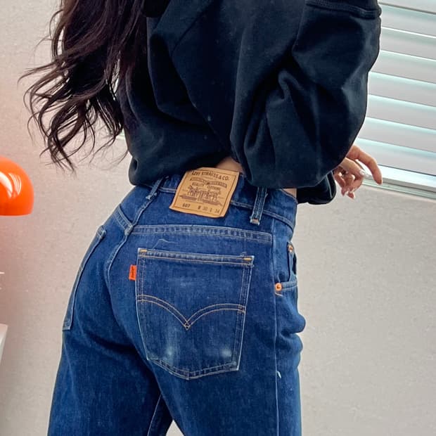 (허단37)90'S 리바이스 607 오렌지탭-M1473