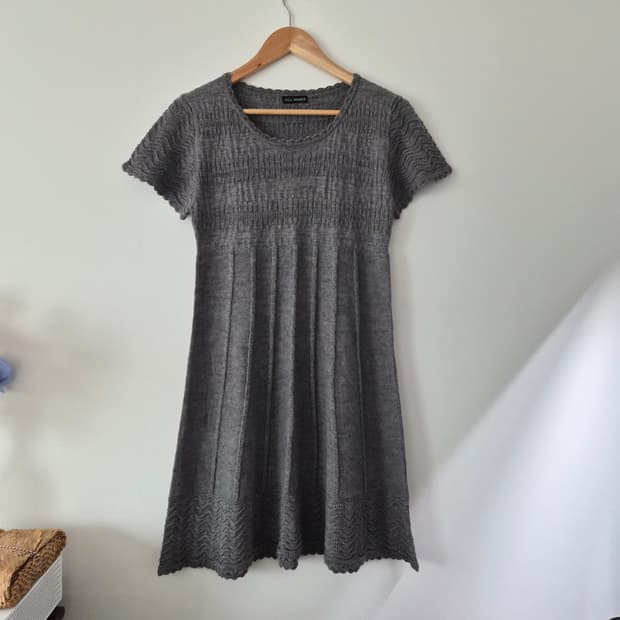 일본 빈티지 쿨톤 모리걸 미니 니트 원피스