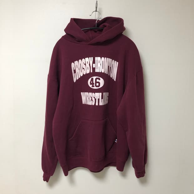vtg 빈티지 러셀 후드티 스웻 xl 버건디