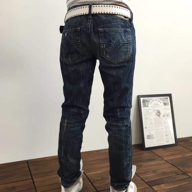 Diesel Distressed Straight Jeans