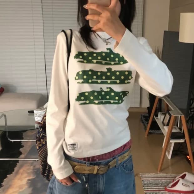 3 car 세미크롭 긴팔티
