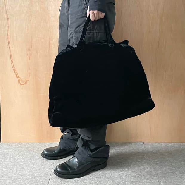 꼼데가르송 트리콧 벨벳 토트백