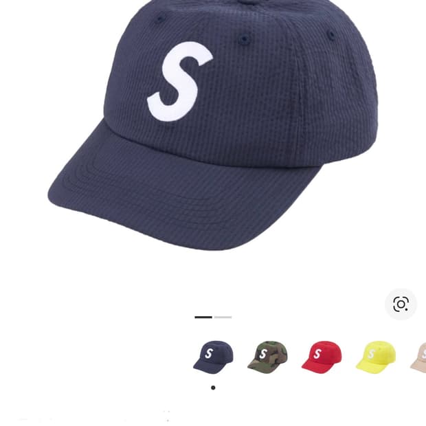 슈프림 S로고 6패널 볼캡 모자 24ss 시어서커 네이비