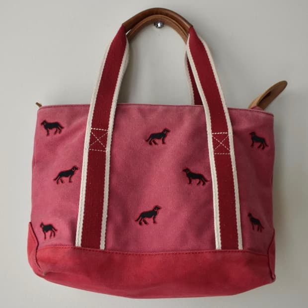 L.L.Bean Boat and Tote 핑크 강아지 자수 토트백 / 엘