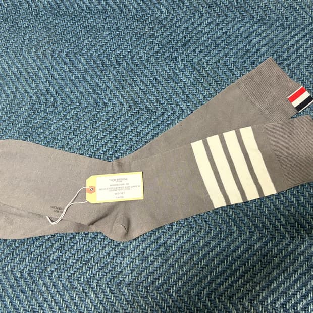 톰브라운 남성 미드 카프 삭스 MED GREY (살짝하자)