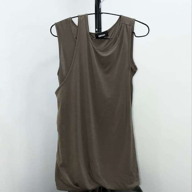 DKNY Draped Asymmetric Tank Top