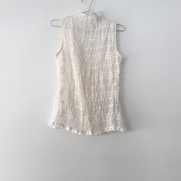 GHOSPELL milk shirring sleeveless