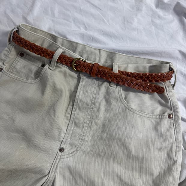 빈티지 위빙 레더 벨트