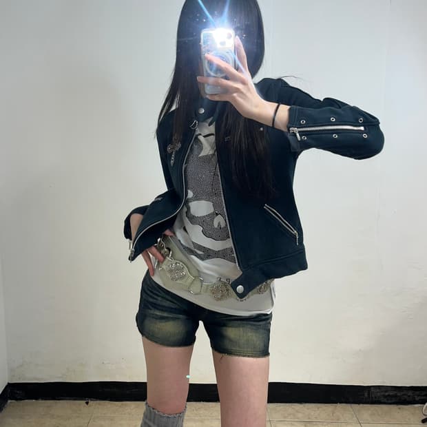00‘s P2K 네이비 십자가 큐빅 집업