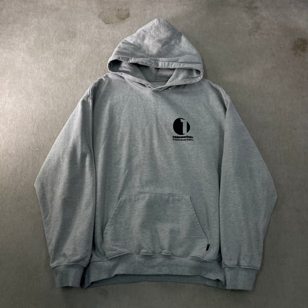 105 디스이즈네버댓 백로고 그레이 코튼 후드티