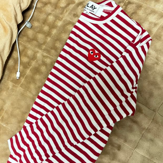 꼼데가르송 레드 롱슬리브 s