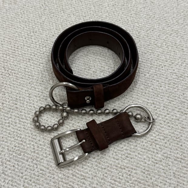 이세이미야케 스웨이드 볼체인 브라운 벨트