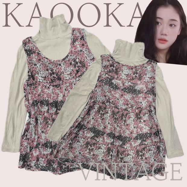 🌷하구미의 핑크 플라워 코디세트🌷레이어드 모리걸 에스닉 오리엔탈