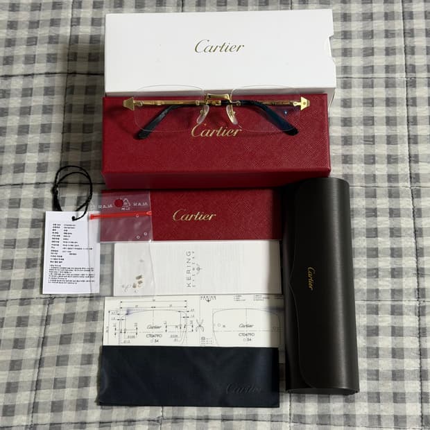 (OS) Cartier 까르띠에 산토스 무테 금장 안경