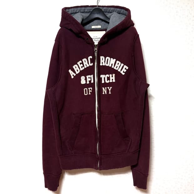 🔥아베크롬비 빅로고 버건디 후드집업🔥