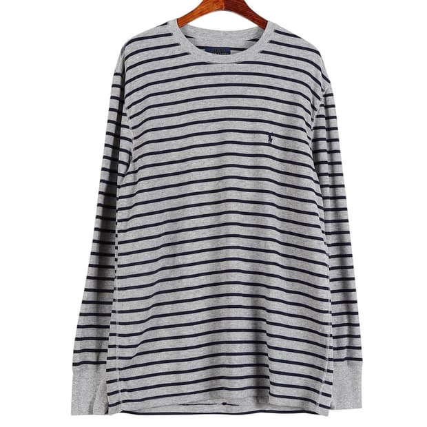 폴로 스트라이프 와플 롱슬리브 M