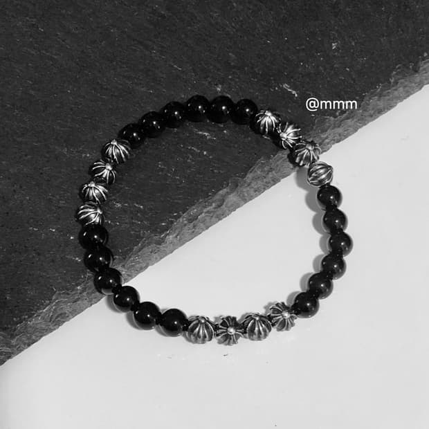 (Unisex) 크로스 스톤볼 팔찌