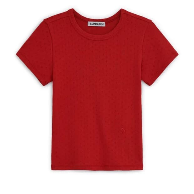 썬번 프로젝트 레드 펀칭 티셔츠