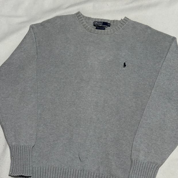 95 폴로랄프로렌 코튼 라운드넥 그레이 니트