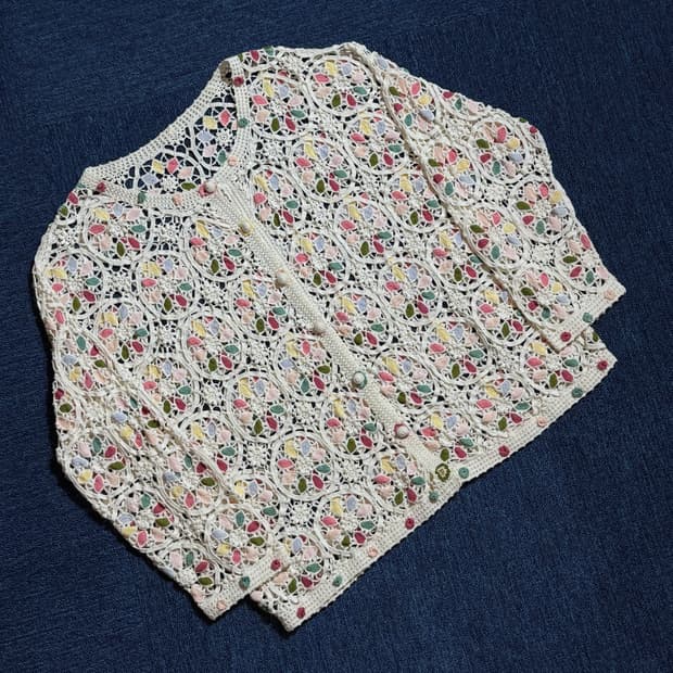 모리걸 뜨개 크로셰 가디건